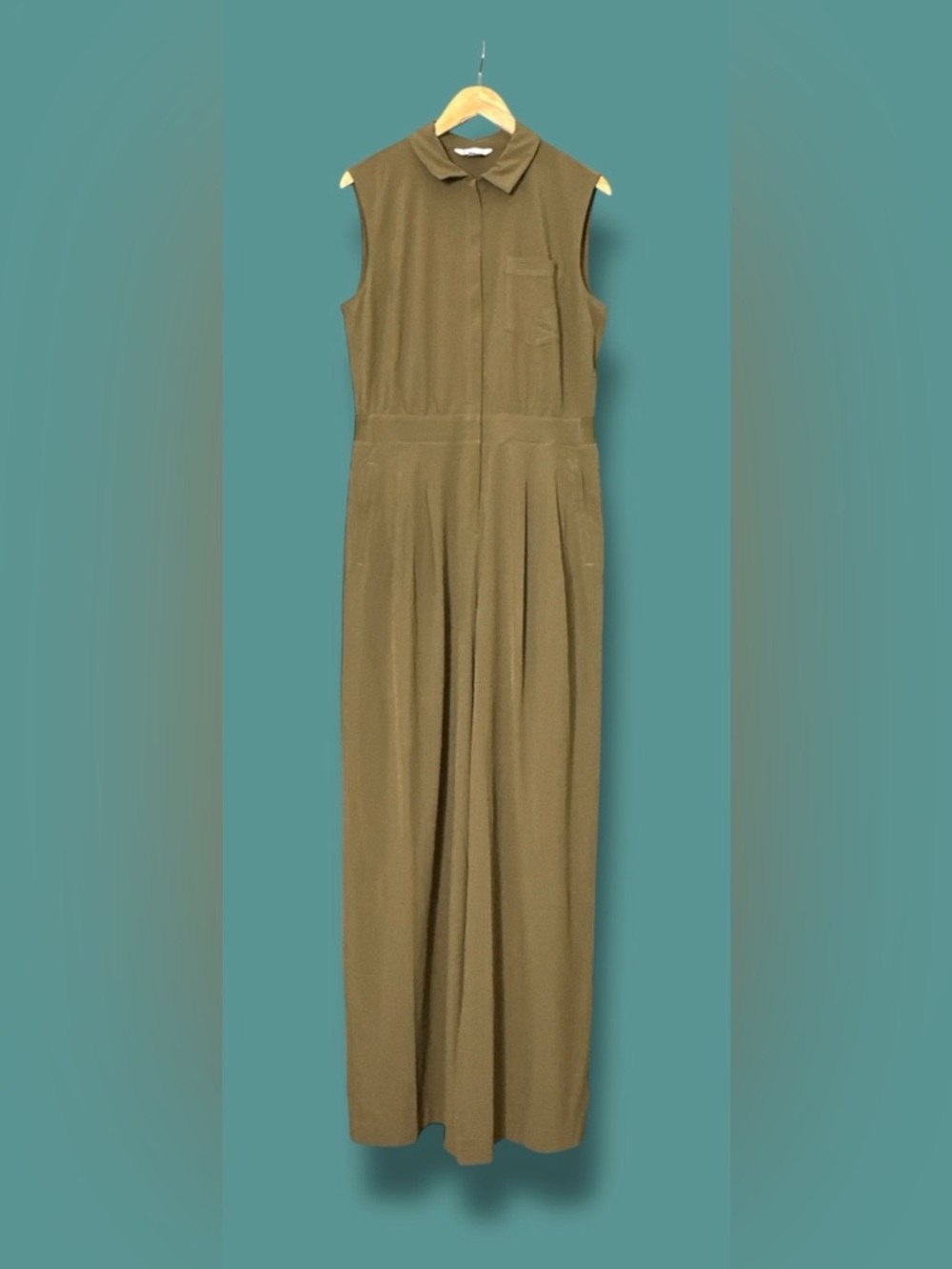 Athleta Brooklyn Heights Jumpsuit Women 12/T Sleeveless Wide Leg Pocket